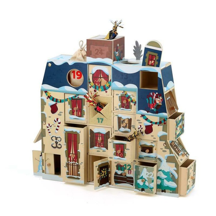 Calendrier de l’avent en bois - Maison à remplir