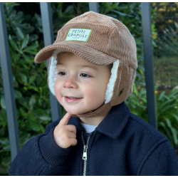 Chapka en velours, doublée sherpa