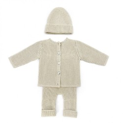 Bonnet de naissance en tricot Canale