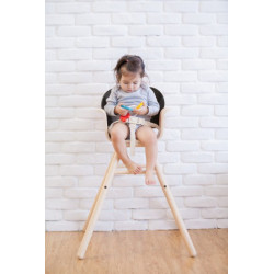 Chaise haute ajustable en bois d'hévéa