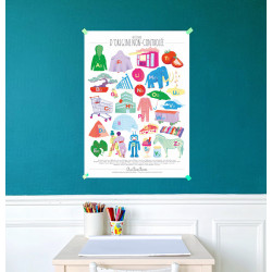 Affiche QuiQueQuoi Abécédaire d'origine non contrôlée - 50x70 cm