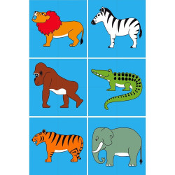 Puzzle 4 cubes animaux du monde