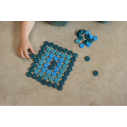 Mandala - 36 petites pièces bleues