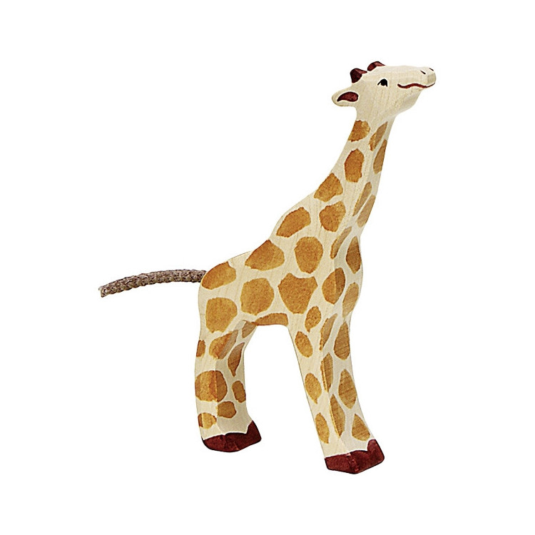 Girafe petite mangeant - bois peint main Girafe petite mangeant - bois peint main