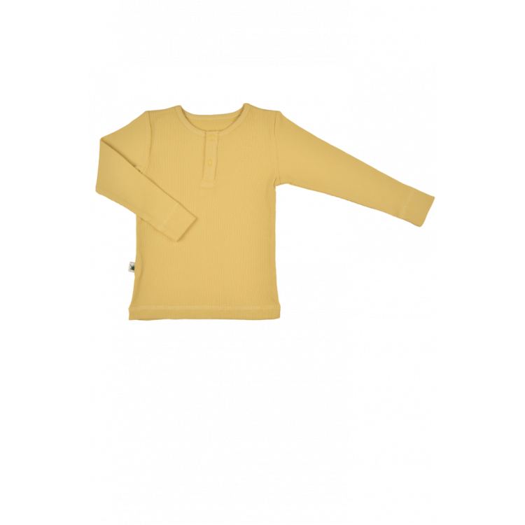 T-shirt henley côtelé à manche longues