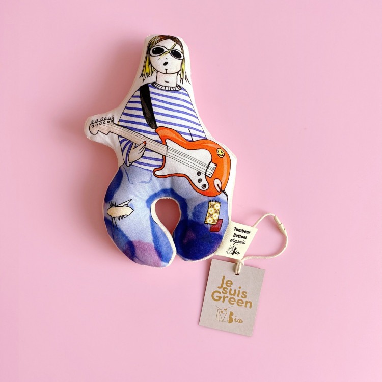 Hochet coussin illustré - Mr Nevermind Hochet coussin illustré - Mr Nevermind