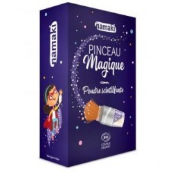 Poudre scintillante argentée & son pinceau magique