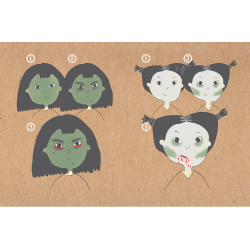 Kit maquillage 3 couleurs "Sorcière et zombie"