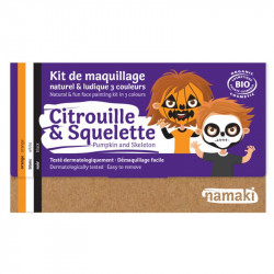 Kit maquillage 3 couleurs "Citrouille et squelette"