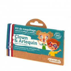Kit maquillage 3 coul Clown & Arlequin