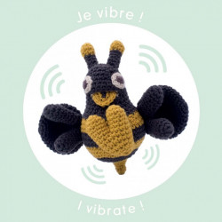 Alby l'abeille - jouet vibrant coton bio