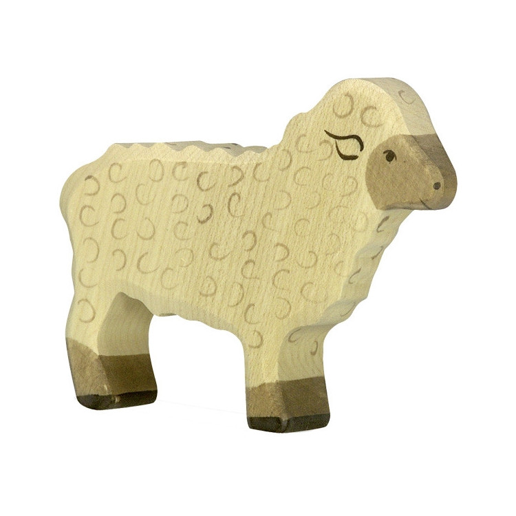 Mouton debout - bois peint main