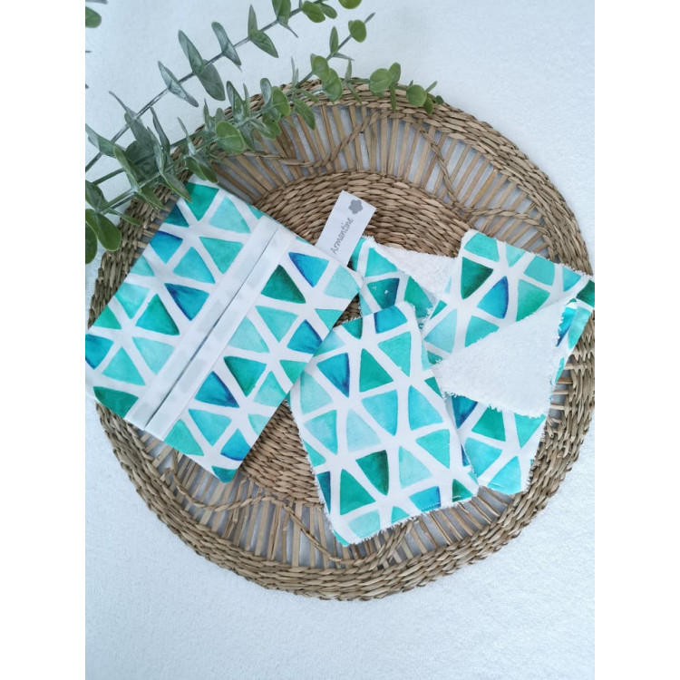Lot de 4 lingettes lavables + étui Aquar Lot de 4 lingettes lavables + étui Aquar