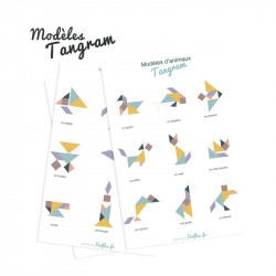 Puzzle magnétique - Tangram pastel