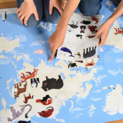 Poster géant + 67 stickers - Animaux du monde