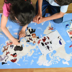 Poster géant + 67 stickers - Animaux du monde