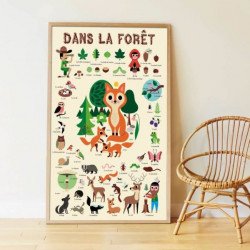 Poster géant + 60 stickers - La forêt