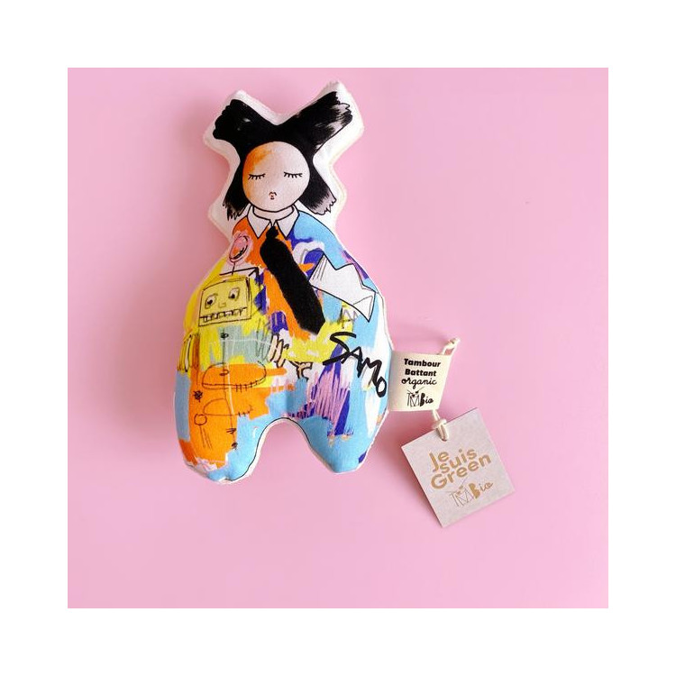 Hochet coussin illustré GOTS- Mr Samo Hochet coussin illustré GOTS- Mr Samo