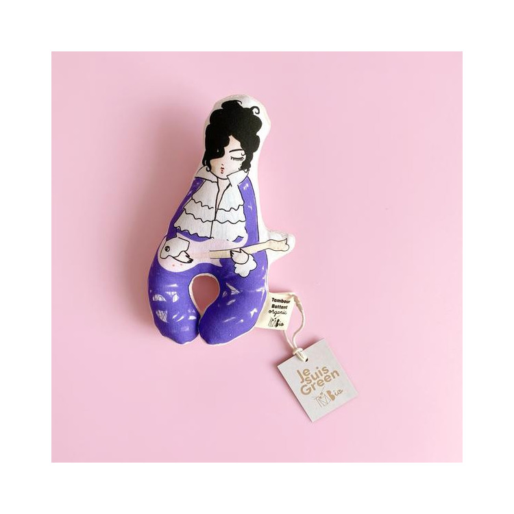 Hochet coussin illustré - Mr Purple Rain Hochet coussin illustré - Mr Purple Rain