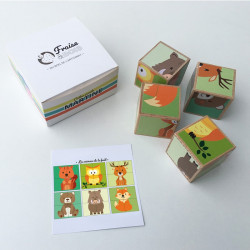 Puzzle cubes en bois - Animaux de la fôret