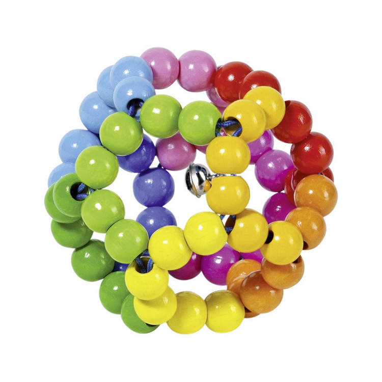 Hochet balle perle flexible - arc-en... Hochet balle perle flexible - arc-en...