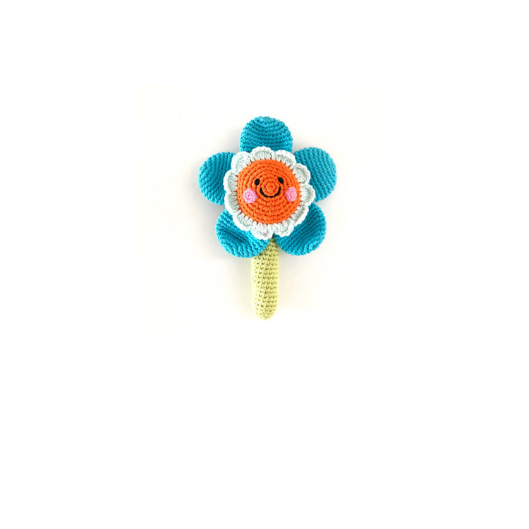 Hochet fleur bleue