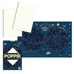 Poster éducatif carte du ciel et étoiles phosphorescentes