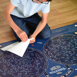 Poster éducatif carte du ciel et étoiles phosphorescentes