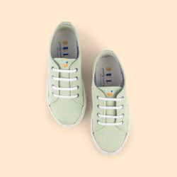 Eco-sneakers en toile anis