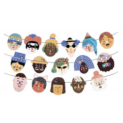 Guirlande à créer avec 150 stickers - Mes nouveaux amis