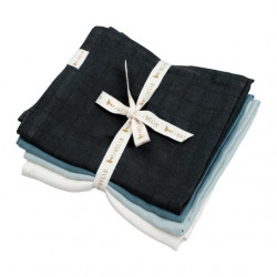 Set de 4 langes 60x60cm - Bleu lune