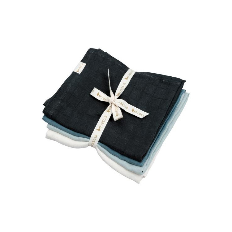 Set de 4 langes 60x60cm - Bleu lune Set de 4 langes 60x60cm - Bleu lune