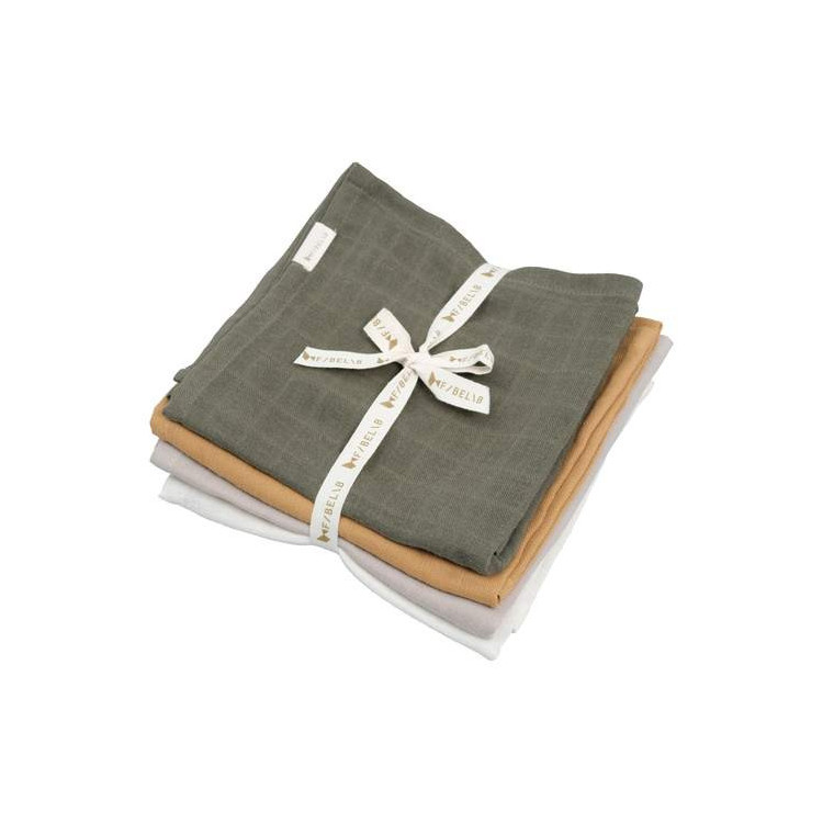 Set de 4 langes 60x60cm - Olive Set de 4 langes 60x60cm - Olive