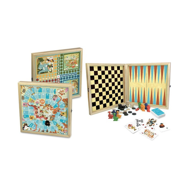 Coffret de jeux classiques en bois Coffret de jeux classiques en bois