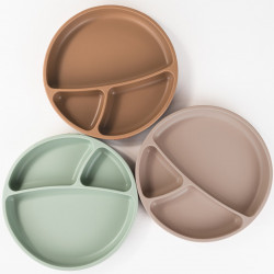 Assiette compartimentée à ventouse