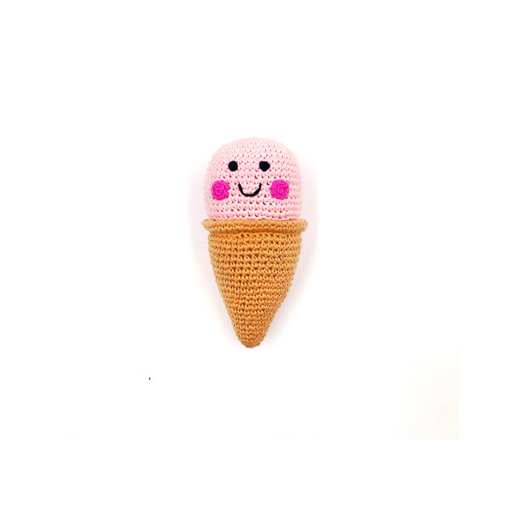 Hochet en crochet - Glace Fraise Hochet en crochet - Glace Fraise