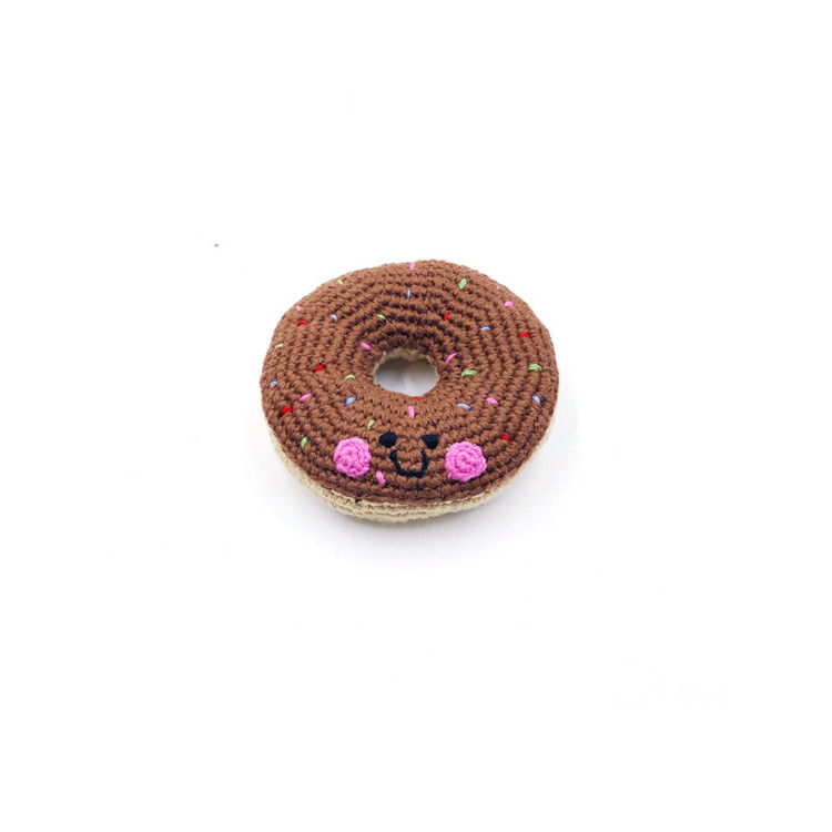 Hochet en crochet - Donut Chocolat Hochet en crochet - Donut Chocolat