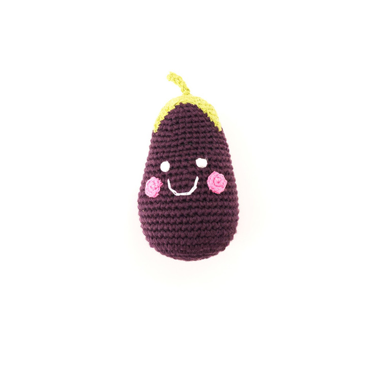 Hochet en crochet - Aubergine Hochet en crochet - Aubergine