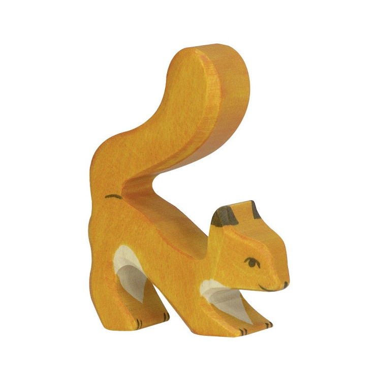 Ecureuil roux, bois peint main Ecureuil roux, bois peint main