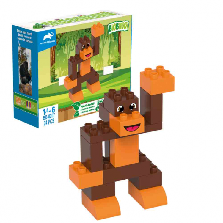 Jeu de briques écoplastique - Le singe Jeu de briques écoplastique - Le singe