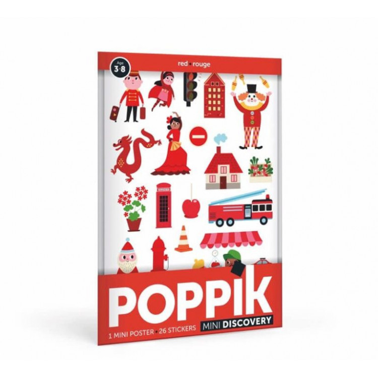 Mini poster 26 stickers - La ville rouge