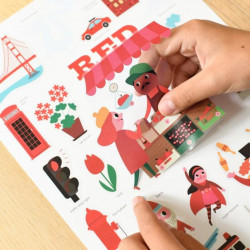 Mini poster 26 stickers - La ville rouge
