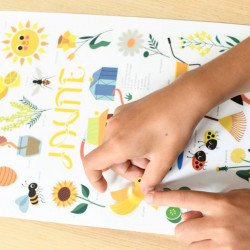 Mini poster 26 stickers - Jardin jaune