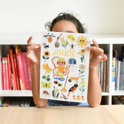 Mini poster 26 stickers - Jardin jaune