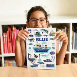 Mini poster 26 stickers - Bleu la mer