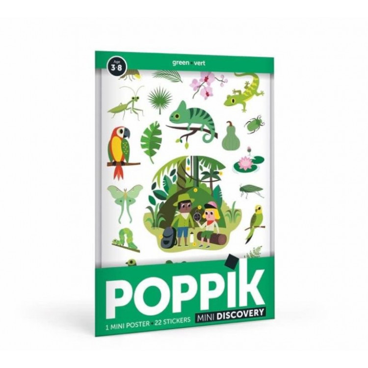 Mini poster 22 stickers - Vert Jungle