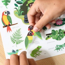 Mini poster 22 stickers - Vert Jungle