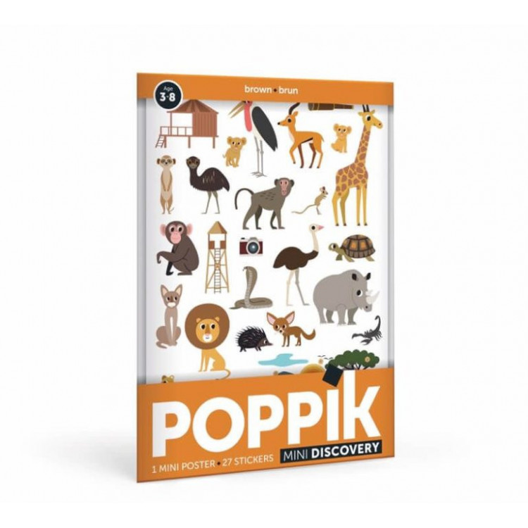 Mini poster 27 stickers - Brown Savane