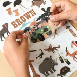 Mini poster 27 stickers - Brown Savane
