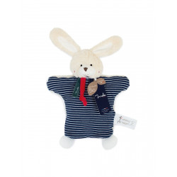 Doudou bio lapin marionnette